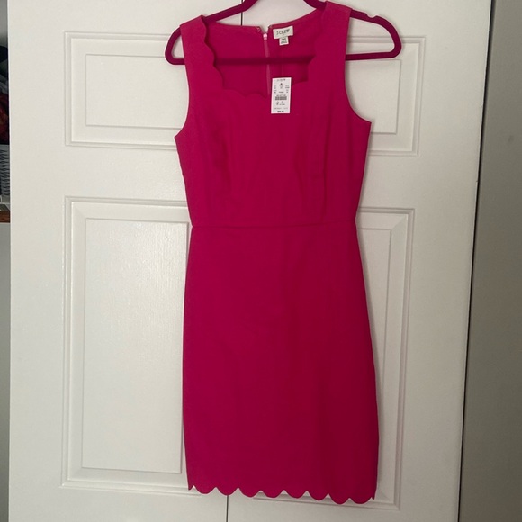 J.Crew scalloped magenta dress in size 00 - Picture 1 of 4